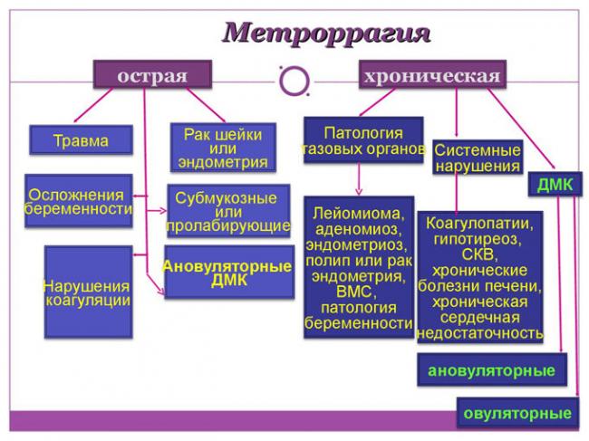 класификация видов метроррагии